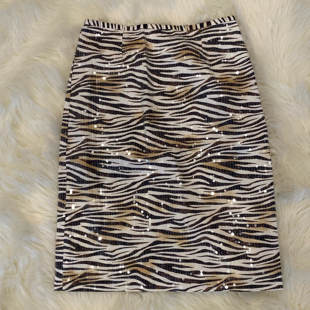 Zebra print sequin skirt